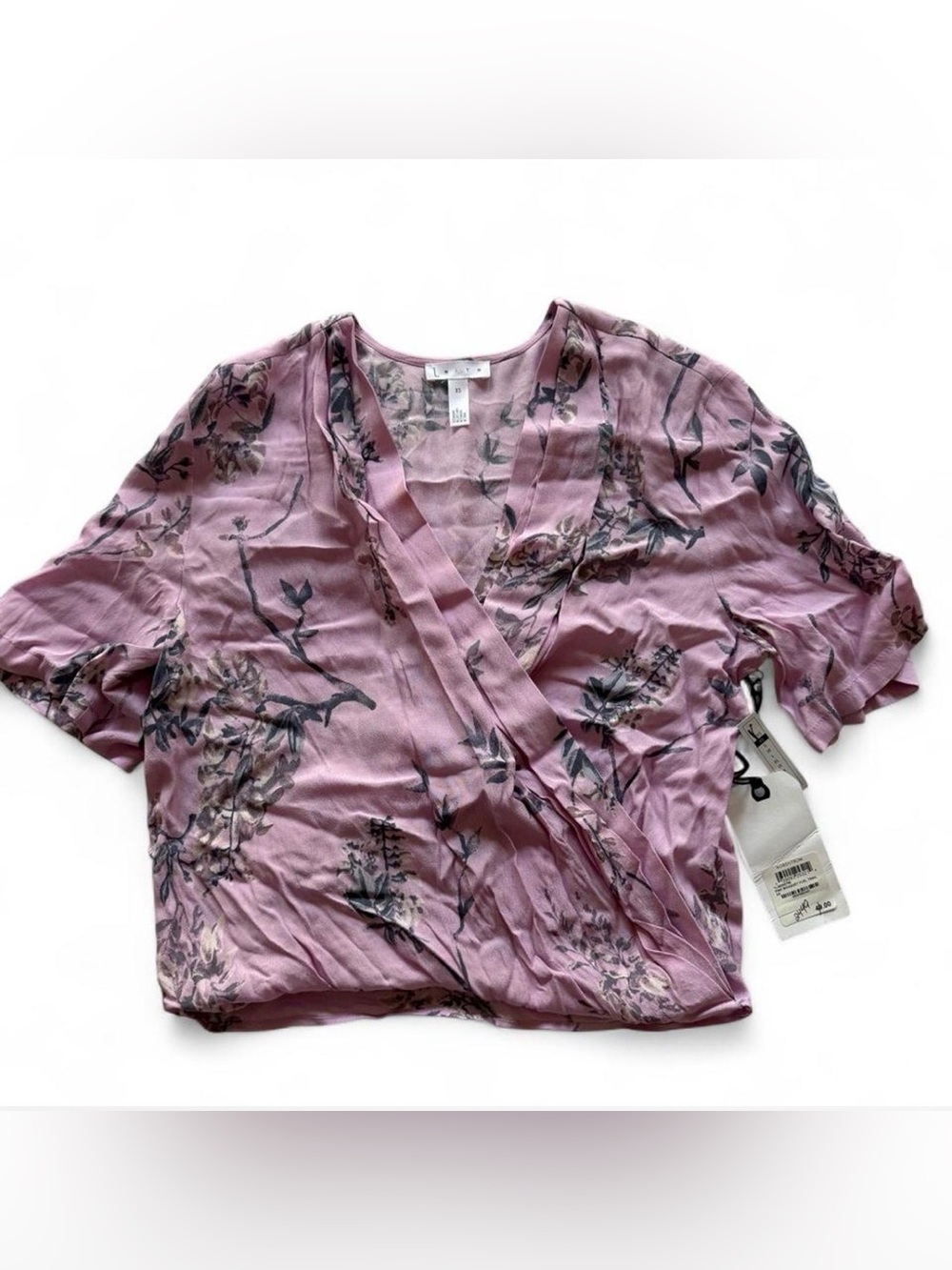 NWT Leith Dusty Mauve Floral Wrap Blouse | Size: XS